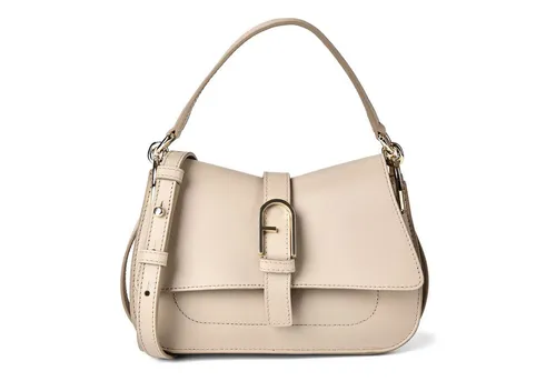 Furla Flow Handtasche aus Leder 21 cm in Grau - Elegante Furla Flow Handtasche aus hochwertigem Leder, 21 cm groß. Ideal für stilbewusste Frauen, die ihre Essentials stilvoll transportieren möchten.