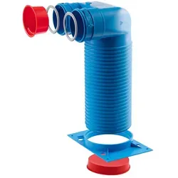 Kermi x-well Ventilanschluss 90 Grad - Sanitärinstallation mit 90 Grad Ventilanschluss, ermöglicht werkzeugfreie Klemmverbindung und einfache Belegung von Lüftungsrohren für optimale Luftverteilung.