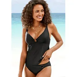 S.OLIVER Tankini-Top "Rome" Damen Schwarz, Gr. 36, Cup C/D - Stylisches Tankini-Top von S.Oliver Beachwear in Schwarz. Verstellbare Träger mit 3 Tragevarianten und herausnehmbaren Softcups für optimalen Komfort und Anpassungsfähigkeit.