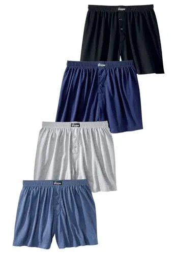 LE JOGGER Herren Weite Boxer - 4er Pack - Herren-Boxershorts aus reiner Baumwolle, bequem und atmungsaktiv, in tollen Farbsortimenten erhältlich.