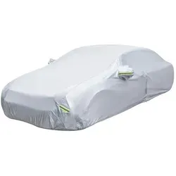 COSTWAY Autoplane, Reißverschluss Reflektorstreifen, für Limousine bis 431cm silberfarben 160 cm x 431 cm x 115 cm