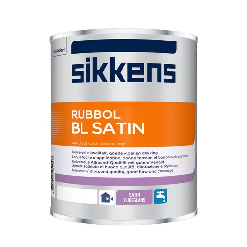 Sikkens 20628 Rubbol BL Satin 1000 L, Weiß - Hochwertiger Lack für langlebige Ergebnisse - Lacke – Ideal für Innen- und Außenanwendungen, bietet hervorragenden Schutz und eine satinierte Oberfläche für ein elegantes Finish.