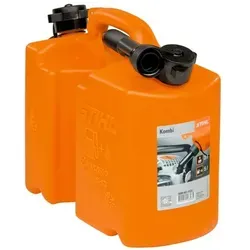 Stihl Kombi-Kanister orange, Standard - 5l Kraftstoff & 3l Öl - Praktischer Kombi-Kanister für den sicheren Transport von 5 l Kraftstoff und 3 l Sägekettenhaftöl. Mit UN-Zulassung und kindergesicherten Verschlüssen, ideal für den Einsatz in der Werkstatt.