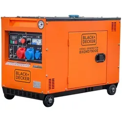 Black & Decker BXGND7900E Diesel-Generator - Stromaggregate für zuverlässige Notstromversorgung mit 7,5 kVA Leistung, leiser Betrieb und automatischem Start bei Stromausfall - ideal für Baustellen und Outdoor-Aktivitäten.