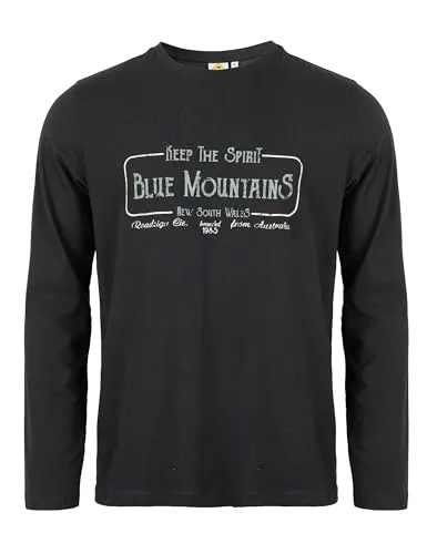 ROADSIGN australia Herren Langarmshirt Printshirt für lässige Herbstmomente schwarz, 2XL
