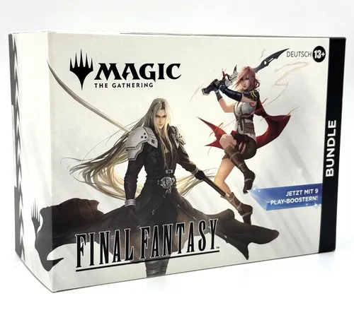 Magic: The Gathering – FINAL FANTASY Bundle - Sammelkarten Bundle mit der gesamten FINAL FANTASY Saga! Entdecken Sie mächtige Zaubersprüche und klassische Beschwörungen. Perfekt für Magic-Superfans und Neulinge, inklusive übergroßem Spindown-Lebenspunktezähler.