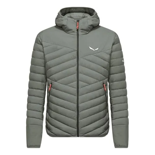 SALEWA Brenta RDS Daunenjacke Herren, Grau, S - Herren Isolationsjacke für Skitouren und Freeskiing, 80/20-Daunen (550 cuin) für optimale Wärme, leicht und kompakt für unterwegs, wind- und wasserabweisend für maximalen Komfort.
