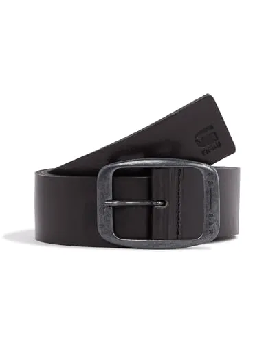 G-STAR RAW Mett Belt - Herren-Gürtel aus schwerem Leder, 4 cm breit mit gravierter Gürtelschnalle und geprägtem Logo für einen markanten Look.