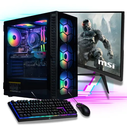 Meinpc AMD Ryzen 7 Set Gaming-PC-Komplettsystem - PC-Systeme mit AMD Ryzen 7 5700G, 16 GB RAM und 500 GB SSD. Ideal für Gamer, bietet RGB-Beleuchtung und sofortige Einsatzbereitschaft mit Windows 11 Pro.