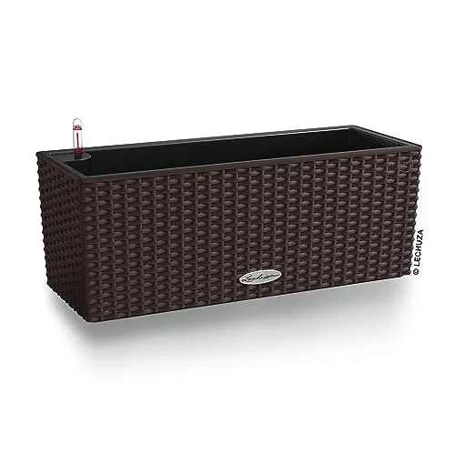 LECHUZA BALCONERA Cottage 50 mokka - Garten-Zubehör mit integriertem Bewässerungssystem für optimale Pflanzenpflege, ideal für Innen- und Außenbereiche.