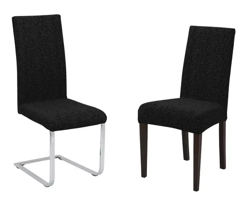Beautex Universal Stretch Stuhlhusse Marmor schwarz - Elastische Stuhlhusse mit modernem Marmor-Design, ideal für stilvolle Akzente. Aus hochwertigem Mischgewebe, pflegeleicht und mit eingenähtem Gummizug für perfekten Sitz. OEKO-TEX® zertifiziert.