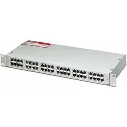 Phoenix Contact D-LAN-19Z-24Z Überspannungsschutzgerät - Überspannungsschutz-Multimedia, 19"-Rack mit 24 RJ45-Ports für optimalen Schutz in Netzwerken, ideal für Ethernet-Anwendungen.
