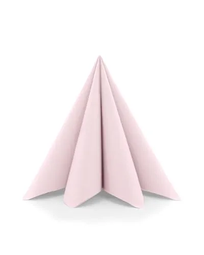 Sovie HORECA Airlaid Serviette in HELLROSA, 40 x 40cm, 1/4 Falz, 50 Stück, hochwertige Einwegservietten in Stoffoptik für Gastronomie Hotel Catering und romantische Tischdekoration