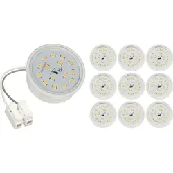 McShine 10x LED Modul | 5W | 50x23mm | warmweiß - Kompakte LED Module für geringe Deckenhöhen, idealer Ersatz für herkömmliche Leuchtmittel. Die warmweiße Lichtfarbe sorgt für gemütliche Atmosphäre und eine lange Lebensdauer bei niedrigem Energieverbrauch.