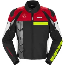 SpiDi Motorradjacke Progressive Tex perforiert - Sportliche Textiljacke in Rot/Weiß - Motorradjacke mit herausnehmbarem Innenfutter und Belüftungsöffnungen für optimalen Komfort und Sicherheit beim Fahren. Ideal für sportliche Motorradfahrer.