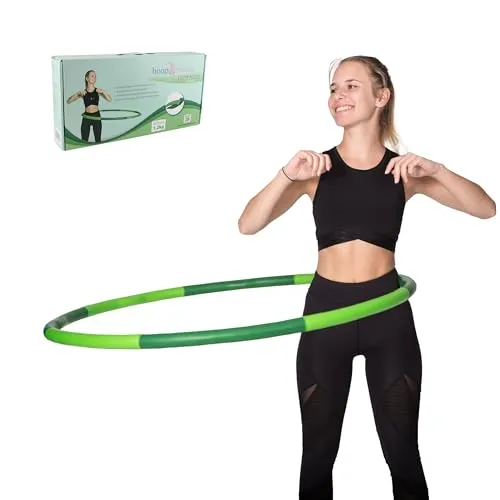 HOOPOMANIA Light Hoop 1,2 kg - Hula Hoop für Anfänger in Grün - Bauchtrainer & Rückentrainer: Ideal für Anfänger mit weichem Schaumstoff, unterstützt beim Abnehmen und strafft den Bauch. Verbrenne bis zu 900 Kalorien pro Stunde beim Training!