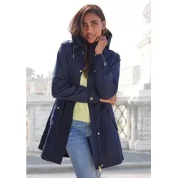 Damen Outdoorjacke FRENCH CONNECTION - Dunkelblau, Gr. XS - Funktionsjacke mit regulierbarer Kapuze und praktischen Zipper-Taschen. Ideal für aktive Freizeit und sorgt für optimalen Tragekomfort.