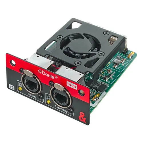 Allen & Heath M-SQ-DANT64-AX Dante Card - Dante-Karte für SQ und AHM64 Mixer, bietet 64×64-Kanal-Audio mit 96-kHz-Qualität für nahtlose Integration in Ihr Netzwerk.