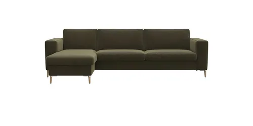 FLEXLUX Ecksofa Fiore, Sitzaufbau mit hochwertigem Kaltschaum für mehr Sitzkomfort, breite Armlehnen, L-Form, Füße Alu+ Eiche