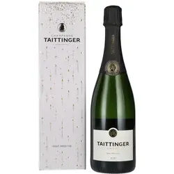 Champagner Taittinger - Brut Prestige - Mit Etui - Weine: Harmonische Cuvée mit 40% Chardonnay, spritzig und frisch, ideal für besondere Anlässe.