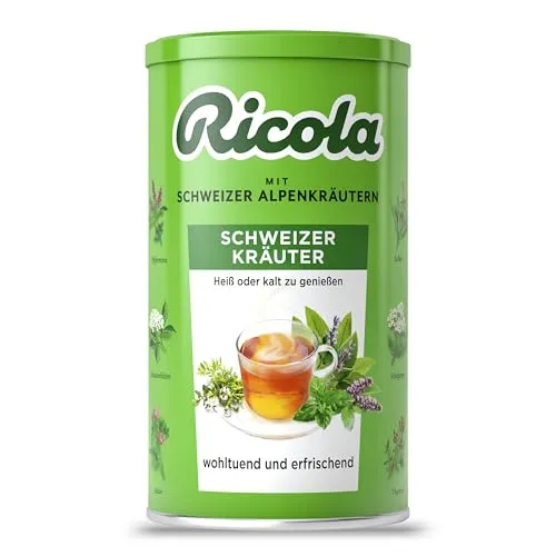 Ricola Instant Schweizer Kräuter-Tee 200g - Tees aus 13 Schweizer Bergkräutern, schnell zubereitet und ideal für heiße oder kalte Getränke – für wohltuende Genussmomente, egal wo!