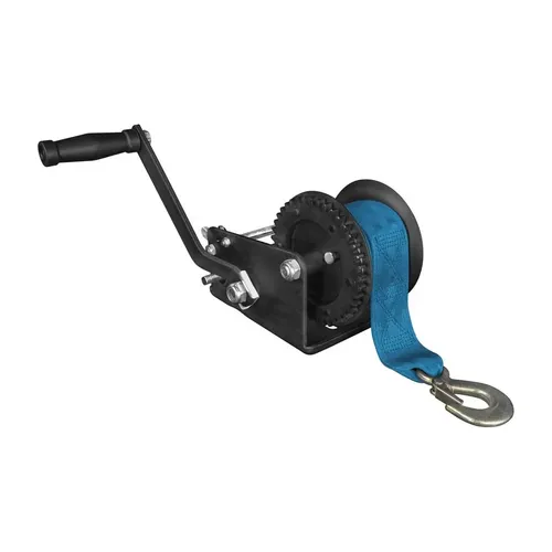 Güde Gurtwinde GGHW 900/8 - 900 kg Zugkraft - Handwinden mit 8 m langem, robustem Polyester-Gurt für höchste Zuverlässigkeit und Sicherheit. Ergonomische Handkurbel für komfortables Arbeiten, ideal für Garage, Garten und Landwirtschaft.