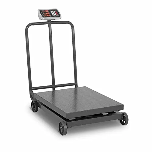 Steinberg Systems Plattformwaage 1.000 kg - Viehwaage mit rollbaren Transportrollen, präzise Messung bis 1.000 kg und gut ablesbarem LED-Display für einfache Nutzung im Stall oder auf dem Hof.