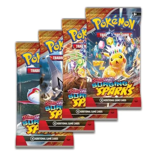 Pokemon Surging Sparks Booster Box - Sammelkarten-Set mit neuen Mechaniken für spannendes Deckbuilding. Enthält Boosterpacks mit Common-, Uncommon- und Rare-Karten sowie Foil-Versionen – ideal für Sammler und Spieler!