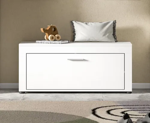 Sitzbank HOME AFFAIRE "AOSTA" - 100 cm, 1 Klappe, 2 Fächer, viel Stauraum, weiß - Praktische Sitzbank (B/H/T: 100x44x35 cm) mit Stauraum und eleganter Optik. Ideal für jedes Zuhause – pflegeleicht und einfach zu montieren. Verleihen Sie Ihrem Raum eine stilvolle Note!