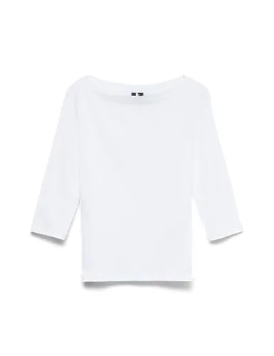 VERO MODA VMPANDA MODAL 3/4 TOP JRS NOOS - Modisches 3/4-Arm-Shirt aus hochwertigem Jersey. Lockerer Regular Fit und bequemer U-Boot-Ausschnitt für einen lässigen Look. Pflegeleicht und elastisch dank Stretch-Anteil, ideal für den Alltag.