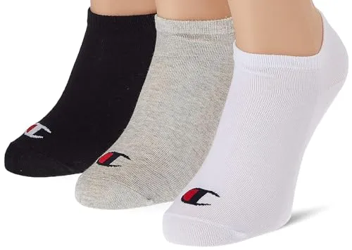 Champion Unisex Core 3PP Sneaker Freizeitsocken, Grigio Melange Chiaro, Bianco, Nero, 39-42
