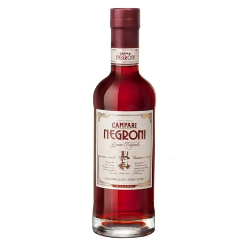 Campari Negroni - servierfertiger italienischer Cocktail - Cocktails - Genießen Sie den eleganten Campari Negroni, servierfertig und ideal als Pre-Dinner Drink. Perfekte Harmonie aus Gin, Wermut und Campari in einer 0,5 Liter Flasche.