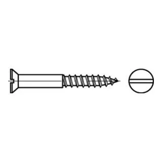 DIN 97 Senkkopf-Holzschraube 6x100 Messing blank Schlitz - 100 Stück - Hochwertige DIN 97 Messing Holzschrauben mit Schlitz, ideal für langlebige Verbindungen in Holzprojekten. Praktische Verpackungseinheit von 100 Stück.