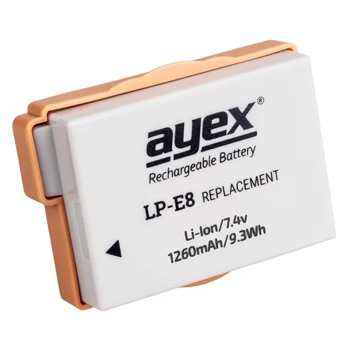 ayex LP-E8 Akku für zB Canon EOS 700D 650D 600D 550D Leistungsstark zuverlässig