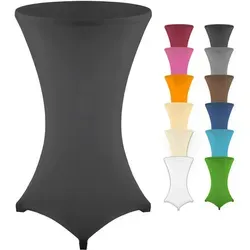 Gräfenstayn Stehtischhusse Stretchbezug Stehtisch Hussen, Elegante Stehtischhusse für Bistrotische schwarz 70 cm x 120 cm