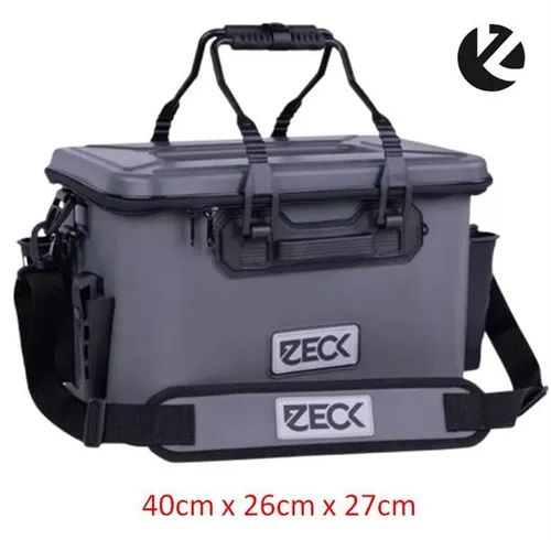 Zeck TACKLE CONTAINER PRO - Wasserdichte Anglertasche mit abnehmbarem Schultergurt - Ködereimer: Wasserdicht und wasserabstoßend, ideal für alle Angelarten, mit 2 seitlichen Werkzeughaltern und optimiertem Schultergurt für höchsten Tragekomfort.