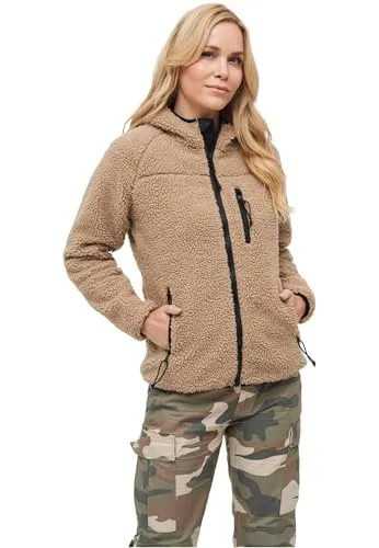 Brandit Ladies Teddyfleecejacket Hood camel, Größe XL - Funktionsjacken mit hohem Tragekomfort: Diese Damenjacke aus warmem Teddyfleece bietet eine große Kapuze und atmungsaktives Futter für optimalen Schutz und Style.