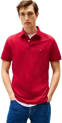 Tommy Hilfiger Herren Poloshirt Kurzarm 1985 Regular Fit XXL - Mehrfarbig (Medium Red) - Elegantes Poloshirt aus 96% Bio-Baumwolle für hohen Tragekomfort. Klassischer Kragen und dezente Details sorgen für einen smarten Look. Ideal für lässige Outfits oder als Geschenk.