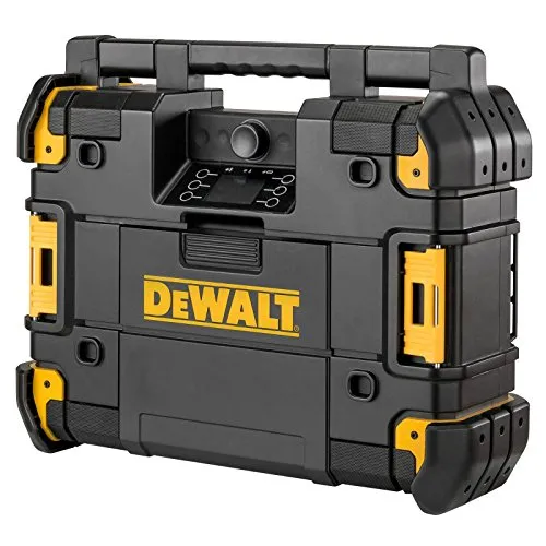 DeWALT DWST1-81078 TStak Akku-Netzradio DAB+ FM mit Ladefunktion - Vielseitiges Akku-Netzradio mit Bluetooth und integriertem Subwoofer. Ideal für Baustellen und Outdoor-Einsätze dank IP54-Schutz. Genießen Sie besten Klang bei jedem Wetter!