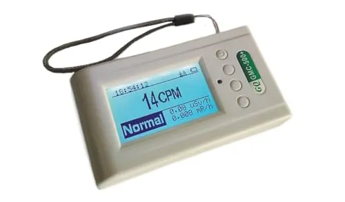 GQ GMC-500+ Geigerzähler - Radioaktive Tracer, misst präzise nukleare Strahlung mit dualen Geigerzellen und großem LCD-Display für einfache Ablesbarkeit.