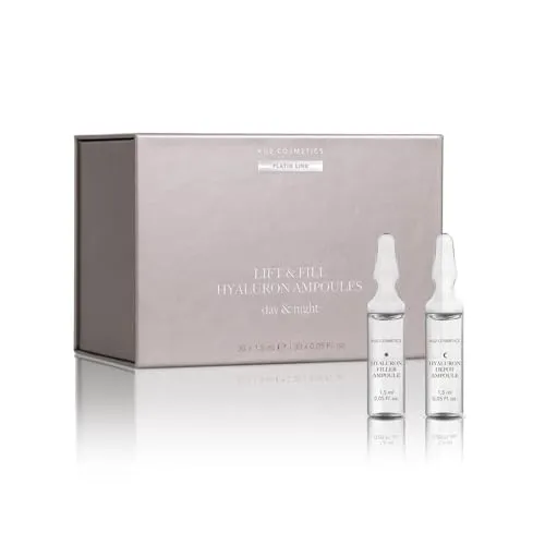 KU2 Cosmetics Lift & Fill Hyaluron Ampullen I 30 x 1,5 ml Tag & Nacht Intensivkur I Anti-Aging Feuchtigkeitspflege