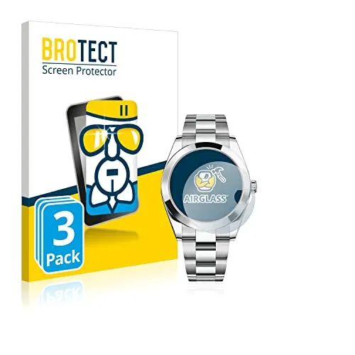 BROTECT Schutzglas für Rolex Datejust 41 (3 Stück) Schutzfolie Panzer Folie Glas [Extrem Kratzfest 9H, Anti-Fingerprint, Ultra-Transparent]
