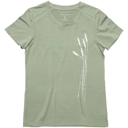 Devold Women's Premium Oats Tee - Merinoshirt Gr S oliv - Merinoshirt für Damen in Oliv, ideal für Wanderungen. Flexibles Design mit Stretch für optimalen Komfort. Hergestellt aus 100% Wolle für besten Tragekomfort.
