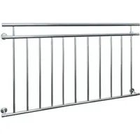 Edelstahl Französischer Balkon Fenstergitter Geländer 156 x 90 cm - Robustes Edelstahl-Geländer für Balkone, glänzende Oberfläche und handgeschlossene Füllstäbe bieten Sicherheit und Stil. Ideal für jedes Zuhause!