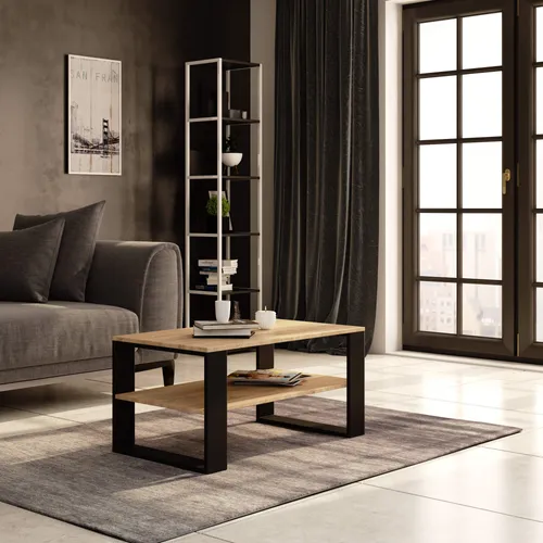 designimpex Couchtisch AA-111 mit Ablage - Eleganter Wohnzimmertisch in zeitlosem Design, 92 cm breit, mit praktischer Ablage und Rollen für einfache Mobilität.