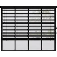 Cocoon Home Concepts Holz Jalousien 250 x 240 cm - 50 mm Lamellen in Schwarz - Elegante Holzjalousien mit 50-mm-Lamellen aus robustem Paulownia-Holz. Ideal zur Lichtregulierung und für eine stilvolle Raumgestaltung. Einfache Montage inklusive farblich abgestimmter Blende.