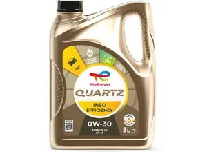 Total Energies TOTAL QUARTZ INEO EFFICIENCY 0W-30 [5L] Motoröl - Hochleistungs-Motoröl für moderne Benzin- und Dieselmotoren, optimiert für BMW und Mercedes-Benz, mit hervorragender Effizienz und Schutz.