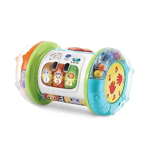 VTech Baby 3-in-1 Rollende Entdecker-Trommel - Interaktives Babyspielzeug für Kinder von 9-36 Monaten, fördert motorische Fähigkeiten mit Musik und Geräuschen bei Bewegung.