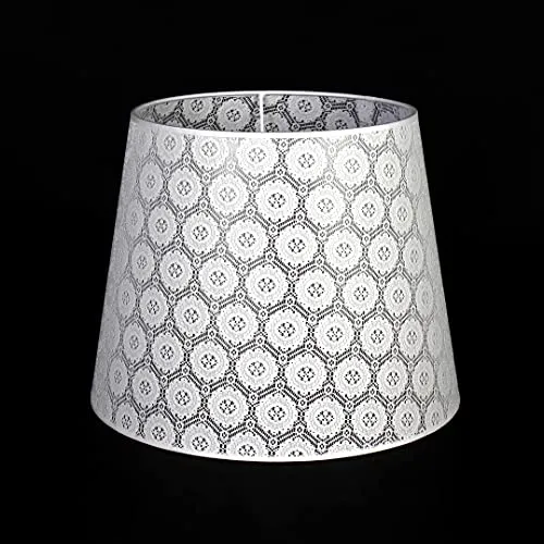 Großer Lampenschirm Weiß aus Häkel-Spitze für Stehleuchte E27 Ø38cm - Standleuchten & Deckenfluter, stilvoller Häkel-Stoffschirm in Weiß, verwandelt alte Gestelle im Handumdrehen, ideal für gängige Stehleuchten mit E27 Fassung.