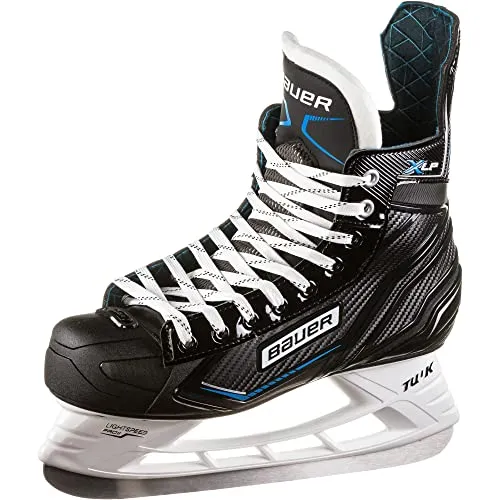 Bauer Herren S21 X-Lp Skate Feldhockey-Schuh - Schwarz Weiss Blau Silber, anatomisch geformt und gepolstert für optimalen Komfort, Größe 47 EU